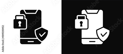 Factor Authentication icon set black and white