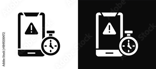 Incident Response icon set black and white