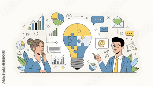 Business Professionals Discussing Creative Ideas Together.