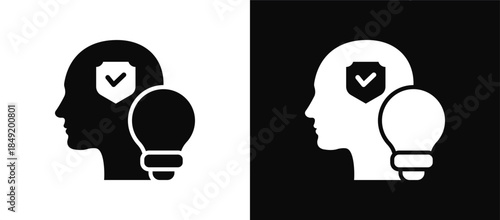 Security Awareness icon set black and white