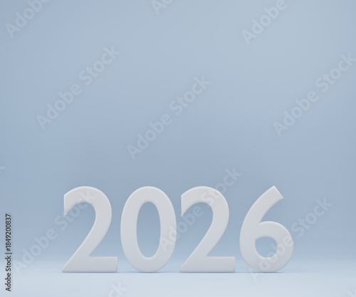 3d render of new year numbers, no AI