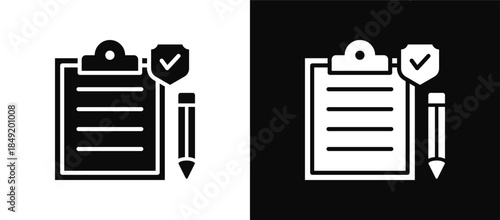 Security Consulting icon set black and white