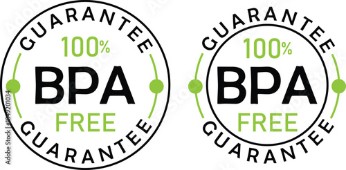 Guarantee 100% BPA Free . BPA free sticker label vector design