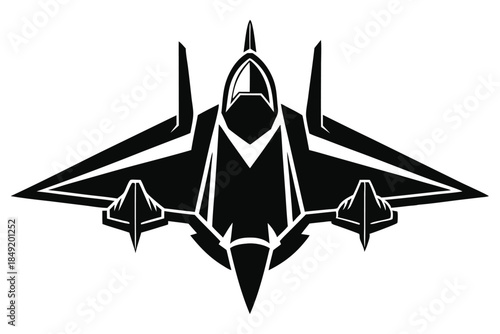 jet silhouette line art vector illustration