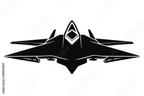 jet silhouette line art vector illustration