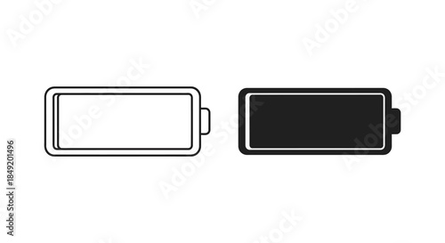 Comparing battery charge levels a visual depiction of full versus empty a stark silhouette