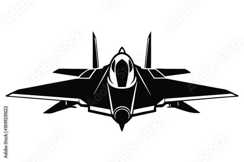 jet silhouette line art vector illustration