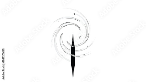 Dynamic paintbrush with swirling motion strokes