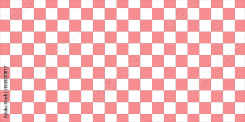 Checkered pattern tile background. White and Pink