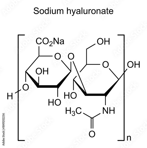 Sodium hyaluronate, chemical structure of sodium hyaluronate, drug substance