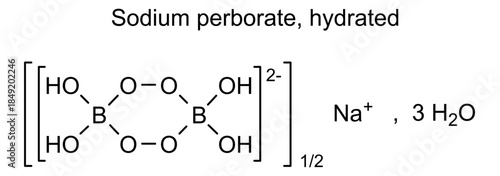 Sodium perborate, hydrated, chemical structure of sodium perborate, hydrated, drug substance