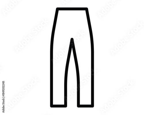 Minimalist Line Art Illustration of Simple Pants for Fashion Design Projects