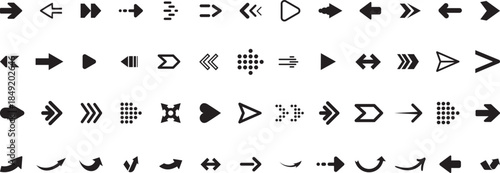 Arrow icon set, arrow cursor. Modern simple arrows. collection, different arrow signs, black arrows icons. Vector illustration