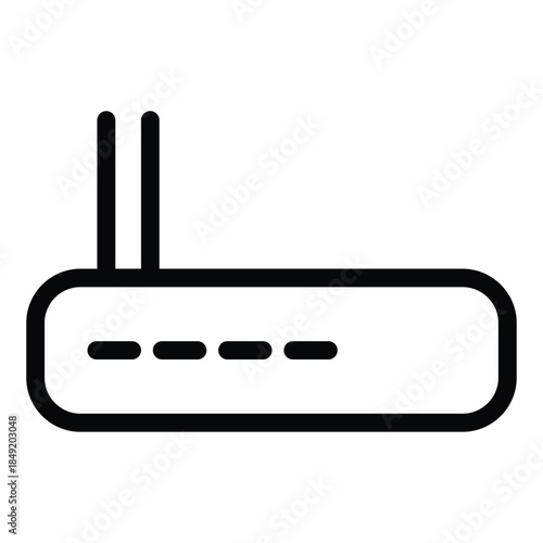 Modern wireless router with antenna and LED indicators for internet access