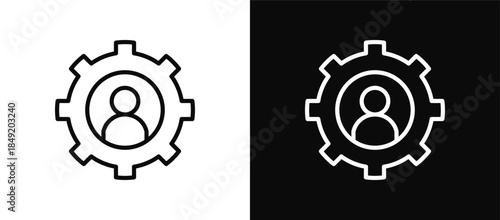 User icon set black and white