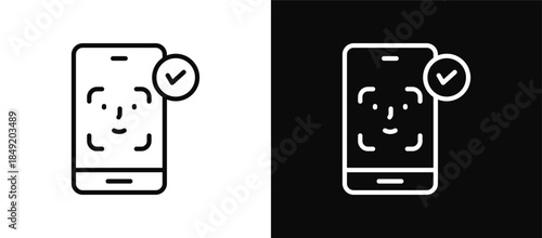 Unlock icon set black and white