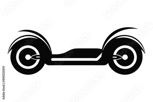 hoverboard silhouette line art vector illustration