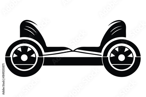 hoverboard silhouette line art vector illustration