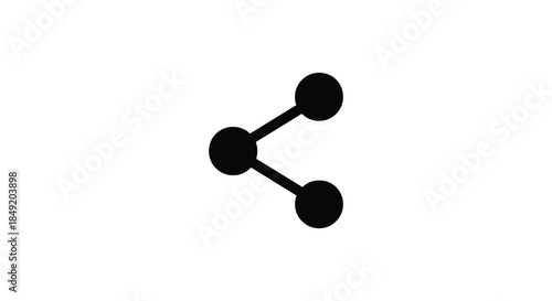 A simple black share icon depicted against a white background showcasing a distinct silhouette