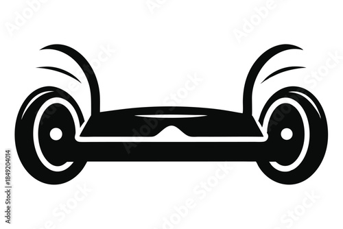 hoverboard silhouette line art vector illustration