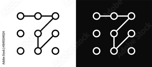 Pattern icon set black and white