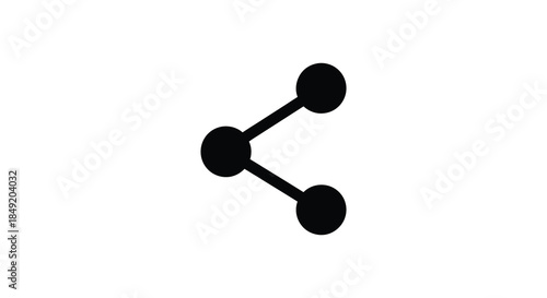 A simple black share icon design with connected circles and a line a striking silhouette