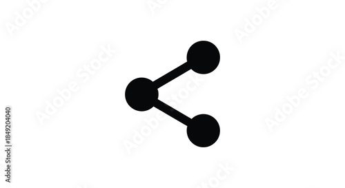 A simple black share icon against a white background a common digital communication element silhouette