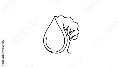 Simple line drawing of an onion with green sprouts