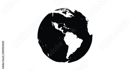 A striking depiction of earth s continents in stark contrast presented as a bold silhouette