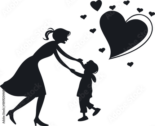 Mother love child design concept for Valentine's Day vector illustration  