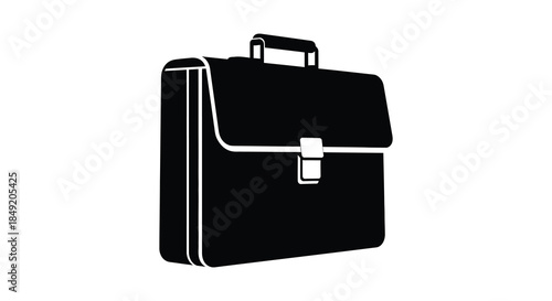 A sleek black briefcase is prominently displayed showcasing a classic design and style silhouette