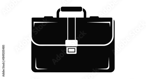 A striking black silhouette of a classic briefcase symbolizing business and professional life silhouette