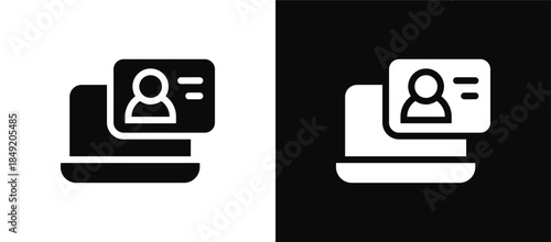 Login icon set black and white