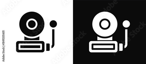 Fire Alarm icon set black and white