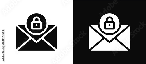 Email icon set black and white