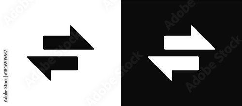 Transfer icon set black and white