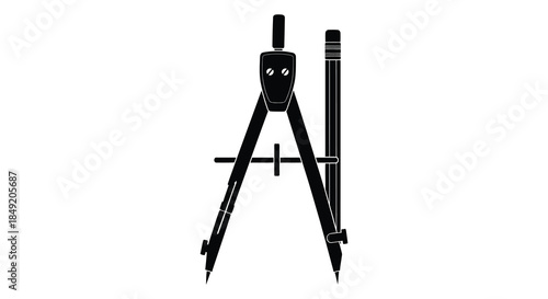 A striking black and white image of a drafting compass cleverly forming a face silhouette
