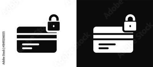 Credit Card icon set black and white