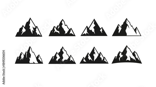Detailed Mountain Ridge Vector Set for Outdoor and Adventure Logos