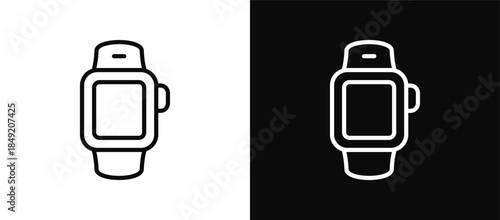 Smart Watch icon set black and white