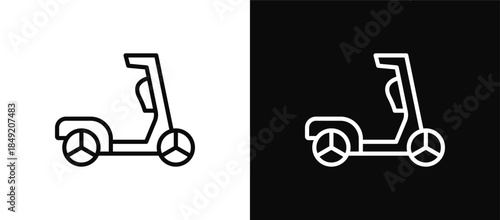 Scooter icon set black and white