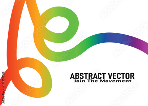 bstract Color Lines with a Gradient on a Black Background. Vector Curved Shapes - Graphic Elements for Pattern Design and Posters. 3D Wave Doodle Ribbons