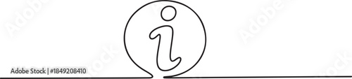 Continuous one line drawing silhouette of information symbol. The Information linear icon. one line Icon drawing