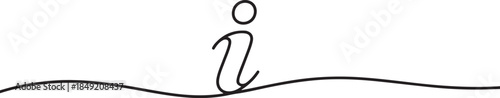Continuous one line drawing silhouette of information symbol. The Information linear icon. one line Icon drawing