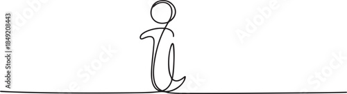 Continuous one line drawing silhouette of information symbol. The Information linear icon. one line Icon drawing