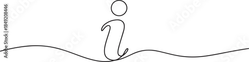 Continuous one line drawing silhouette of information symbol. The Information linear icon. one line Icon drawing