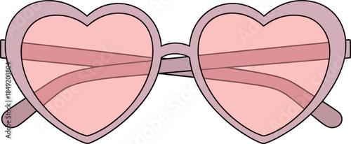 Vintage Heart-Shaped Sunglasses in Soft Pink Tones.