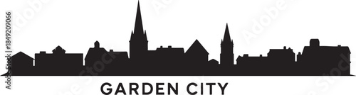 Garden city new york. design Vector black silhouette