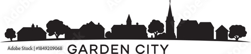 Garden city new york. design Vector black silhouette