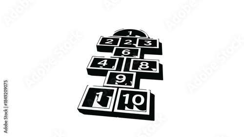 Black and white numbered blocks stacked in pyramid shape on plain background, counting, organization, and strategy concept